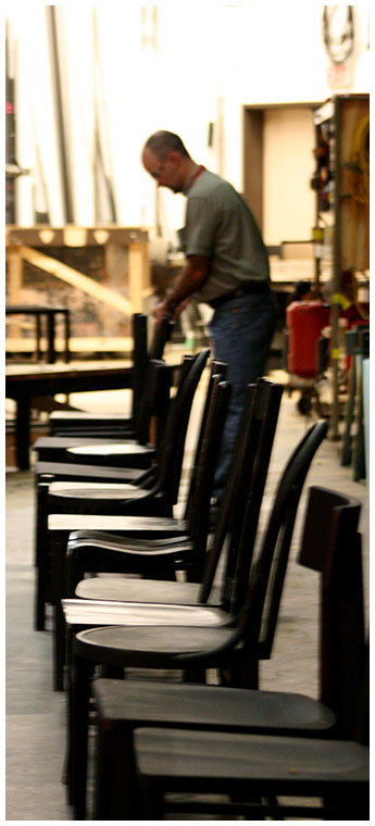 Arranging Chairs for Hamlet, Photo by Kathy Christenson